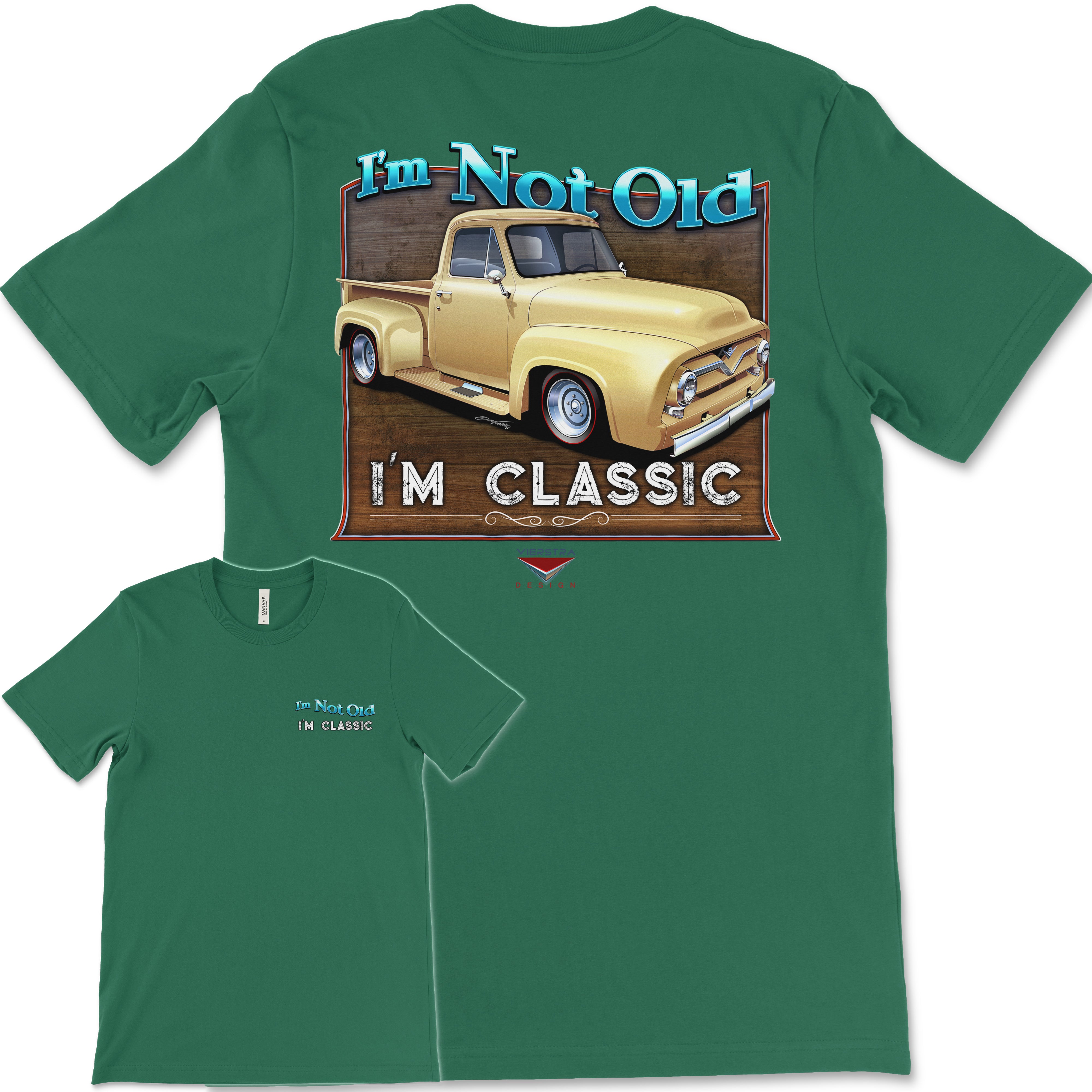 I'm Not Old, I'm Classic! '55 Ford Truck Bella+Canvas Unisex Short-Sleeve T-Shirt (Back Design)