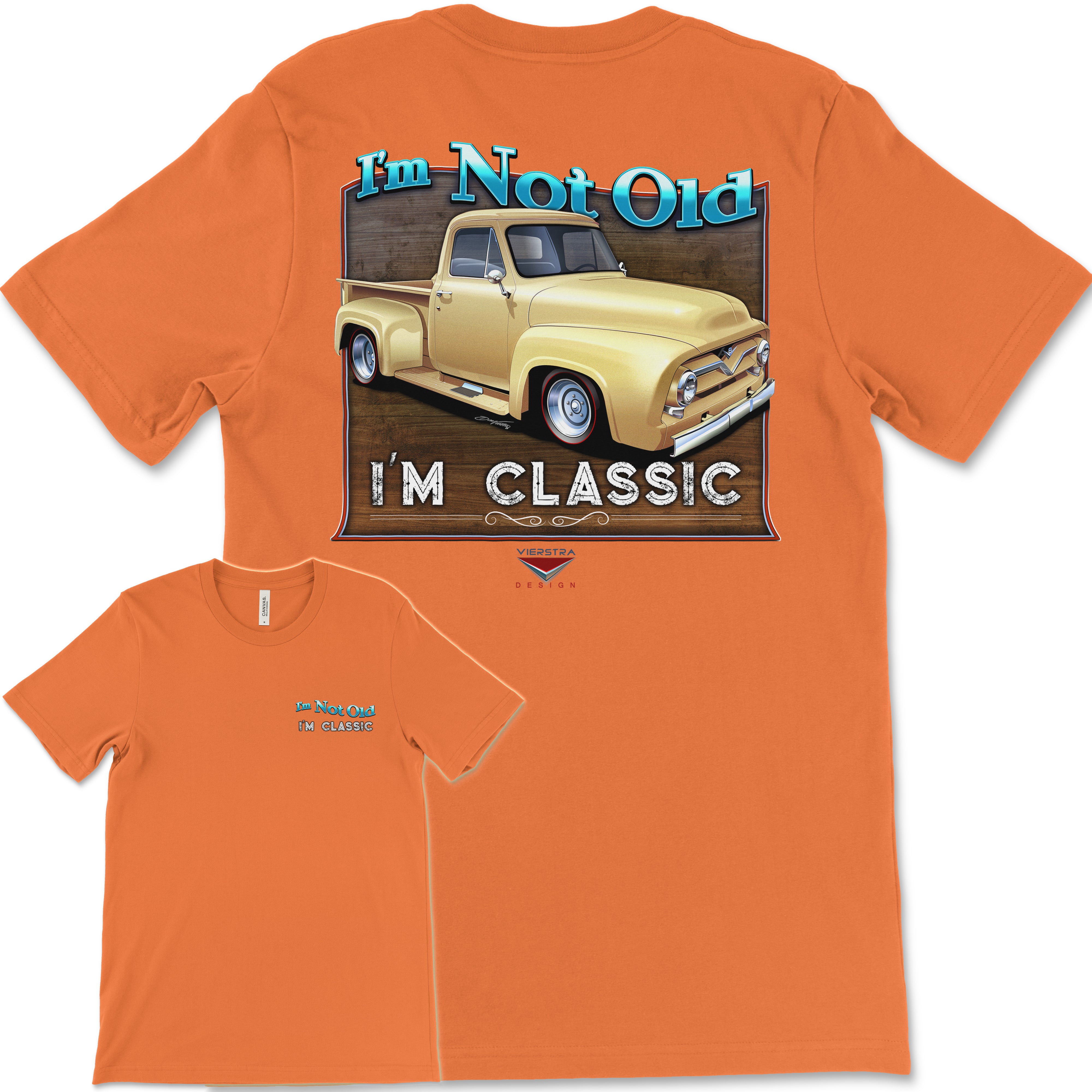 I'm Not Old, I'm Classic! '55 Ford Truck Bella+Canvas Unisex Short-Sleeve T-Shirt (Back Design)