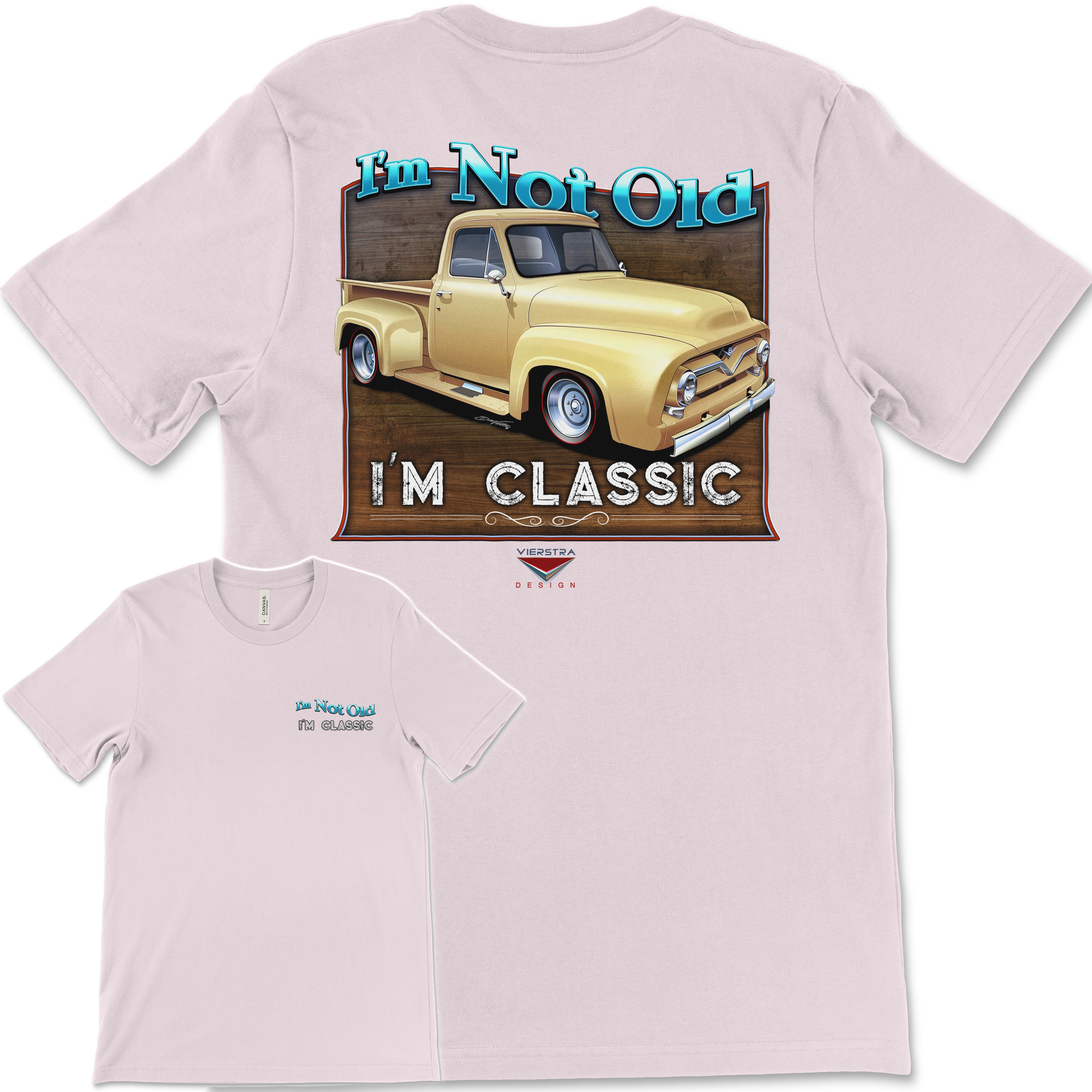 I'm Not Old, I'm Classic! '55 Ford Truck Bella+Canvas Unisex Short-Sleeve T-Shirt (Back Design)