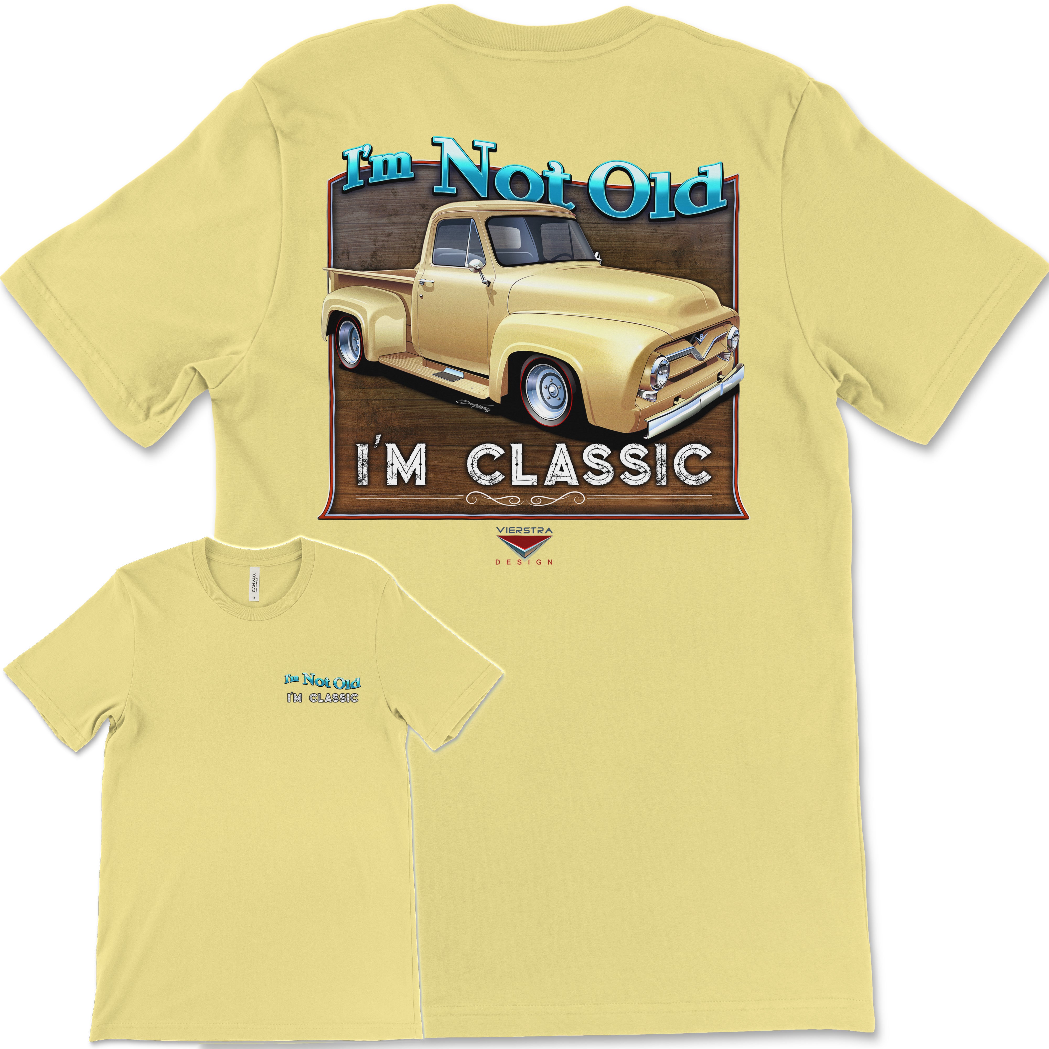 I'm Not Old, I'm Classic! '55 Ford Truck Bella+Canvas Unisex Short-Sleeve T-Shirt (Back Design)