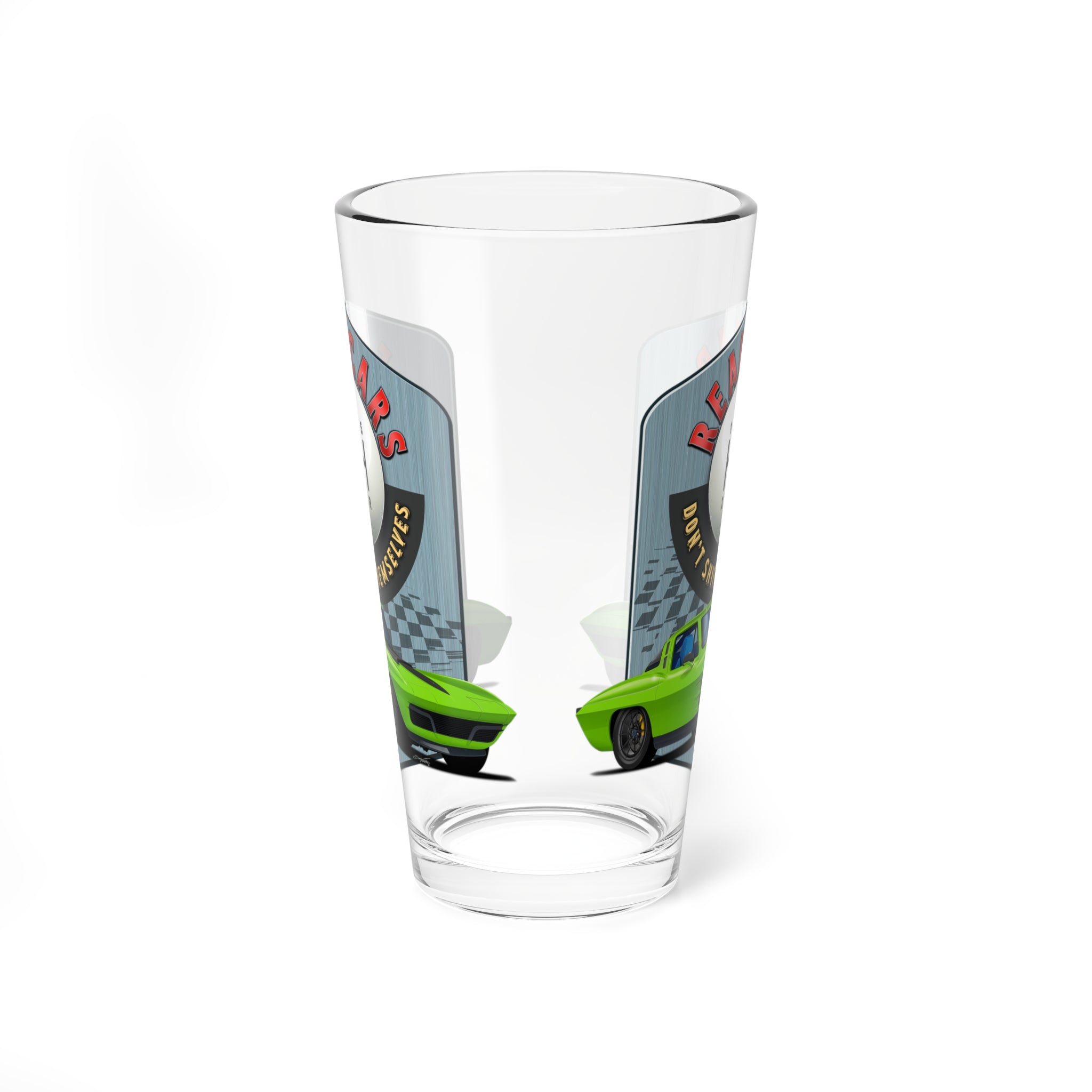 Real Cars Don’t Shift Themselves! ’63 Chevy Corvette Mixing Glass, 16oz