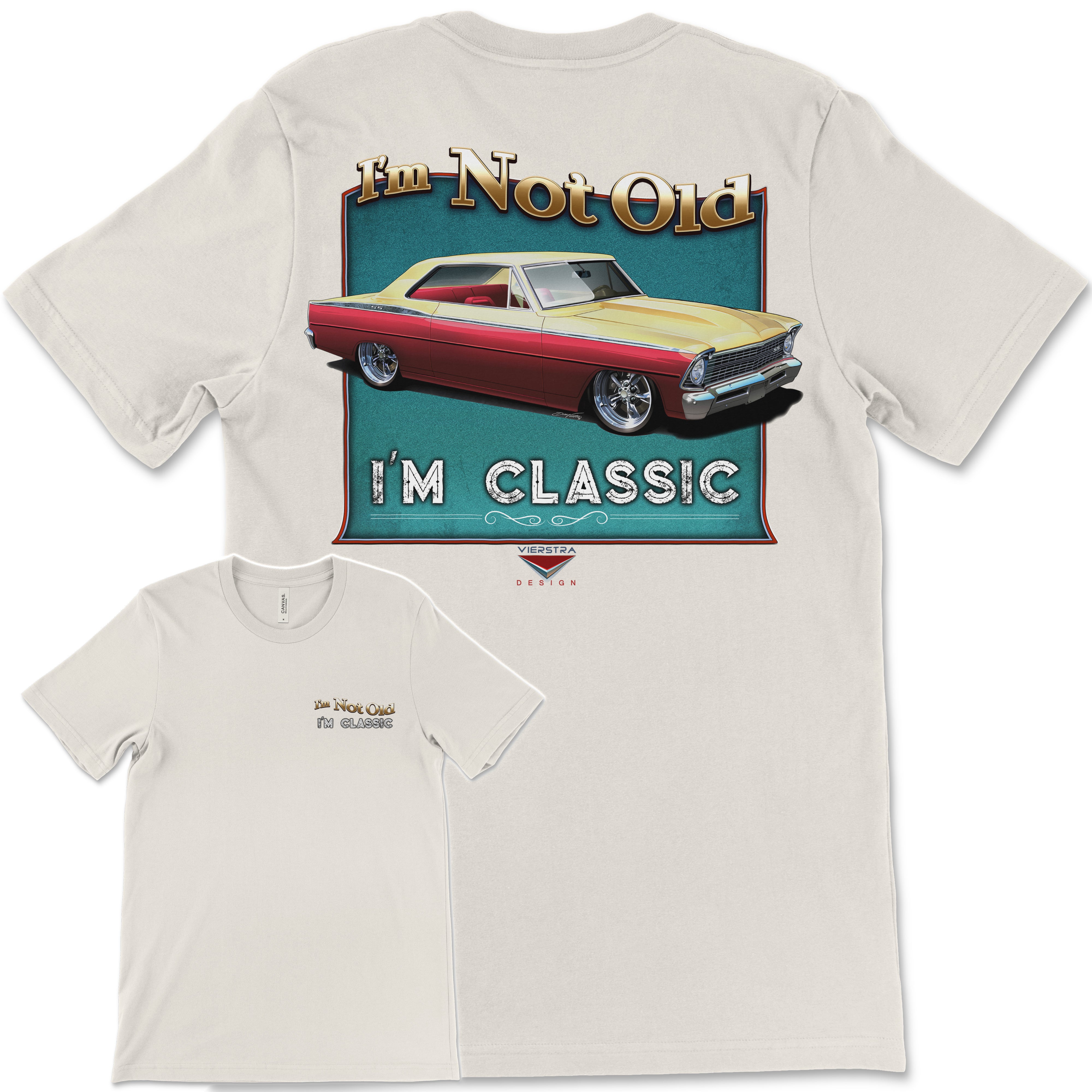 I'm Not Old, I'm Classic! '67 Chevy Nova Bella+Canvas Unisex Short-Sleeve T-Shirt (Back Design)
