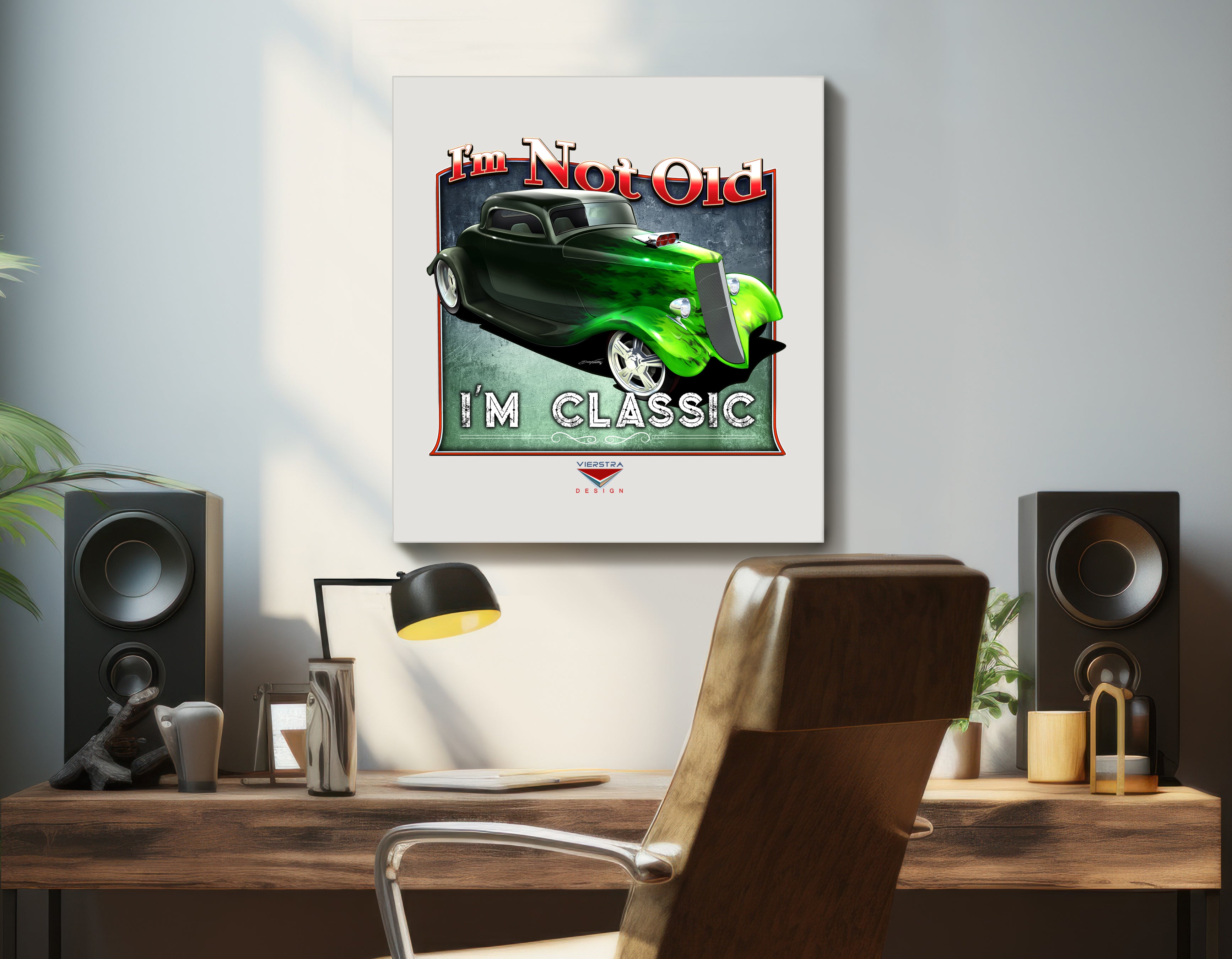 "I'm Not Old, I'm Classic" ’33 Ford Coupe Wall Canvas Art, Deluxe Square Canvas 1.5in Frame