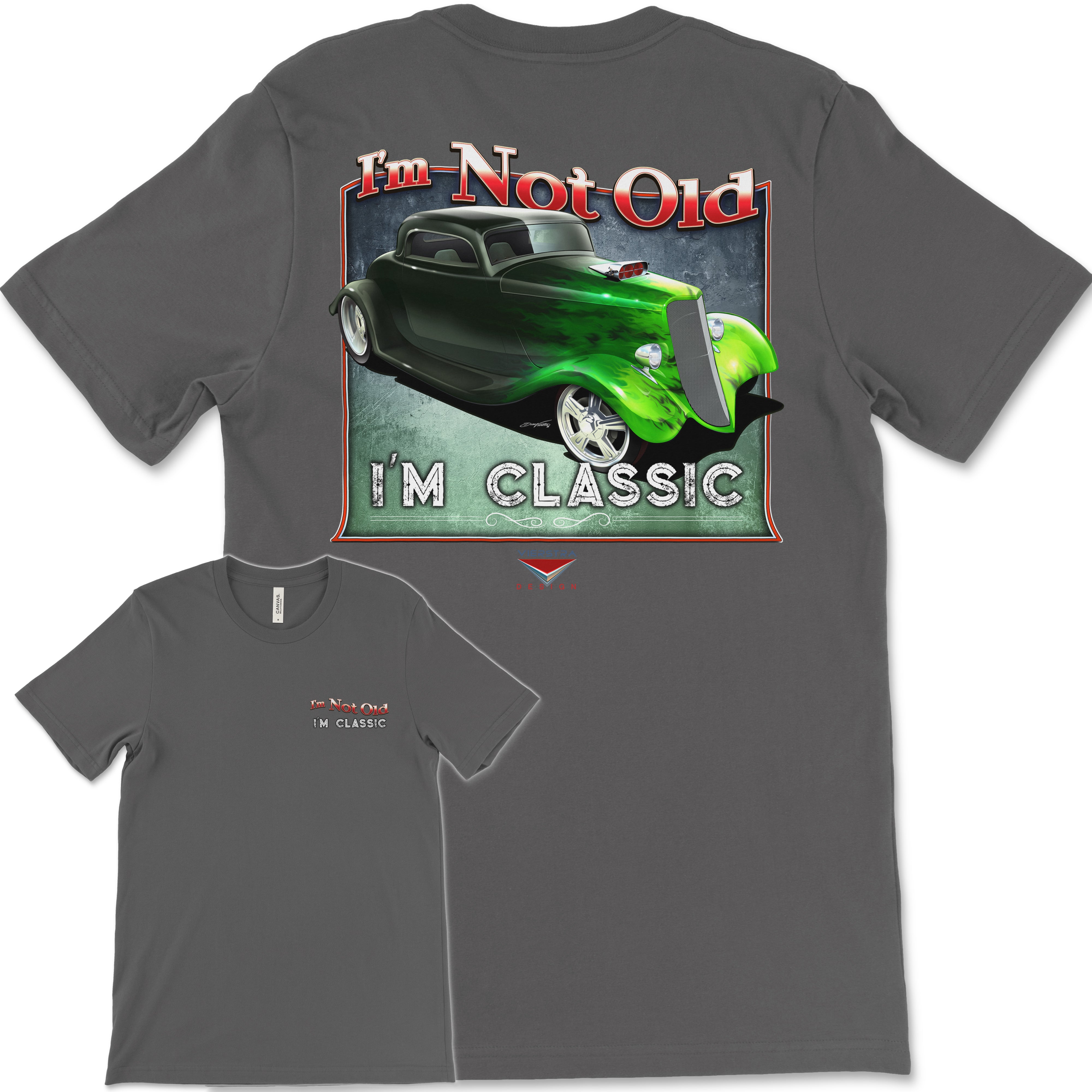 I'm Not Old, I'm Classic! '33 Ford Coupe Bella+Canvas Unisex Short-Sleeve T-Shirt (Back Design)