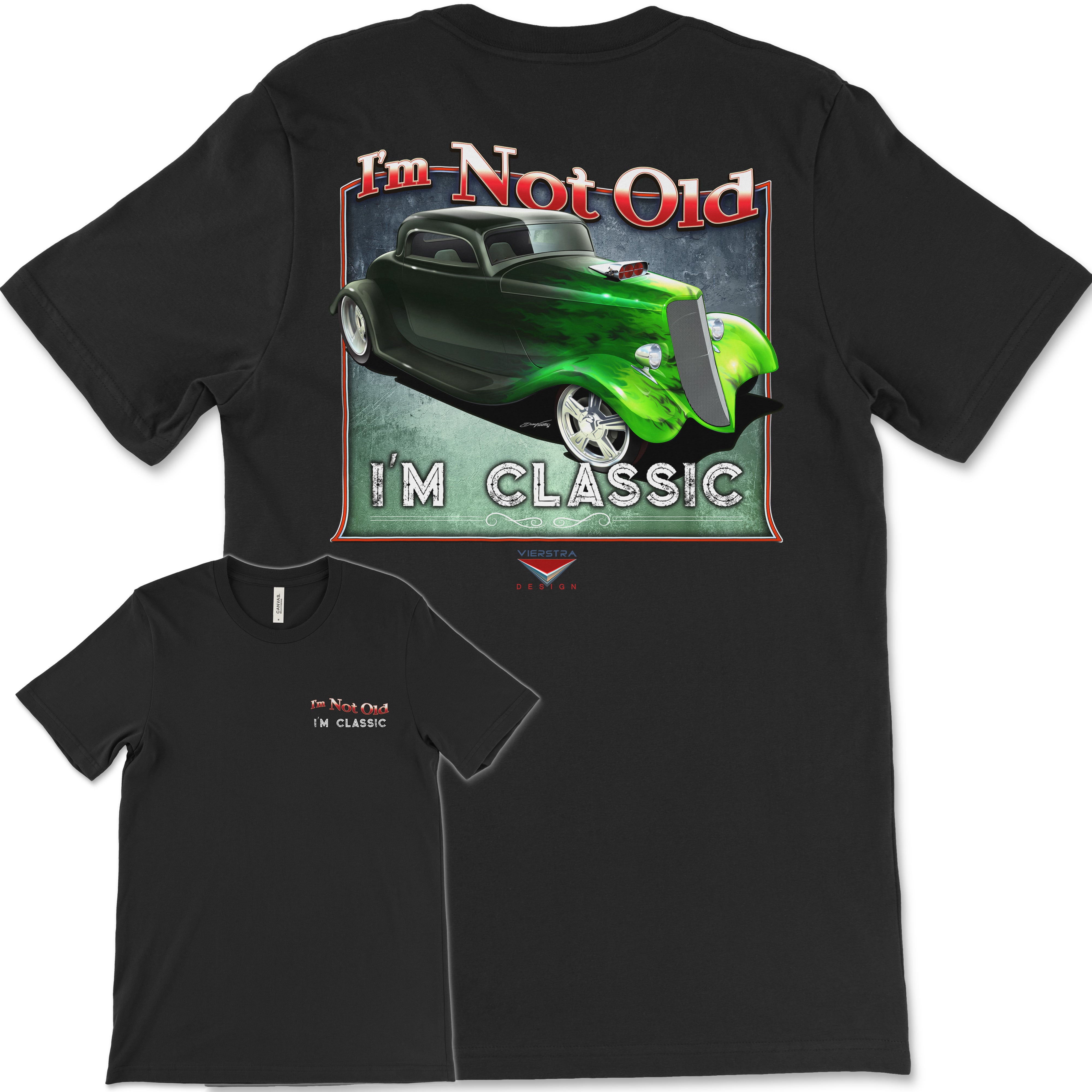 I'm Not Old, I'm Classic! '33 Ford Coupe Bella+Canvas Unisex Short-Sleeve T-Shirt (Back Design)