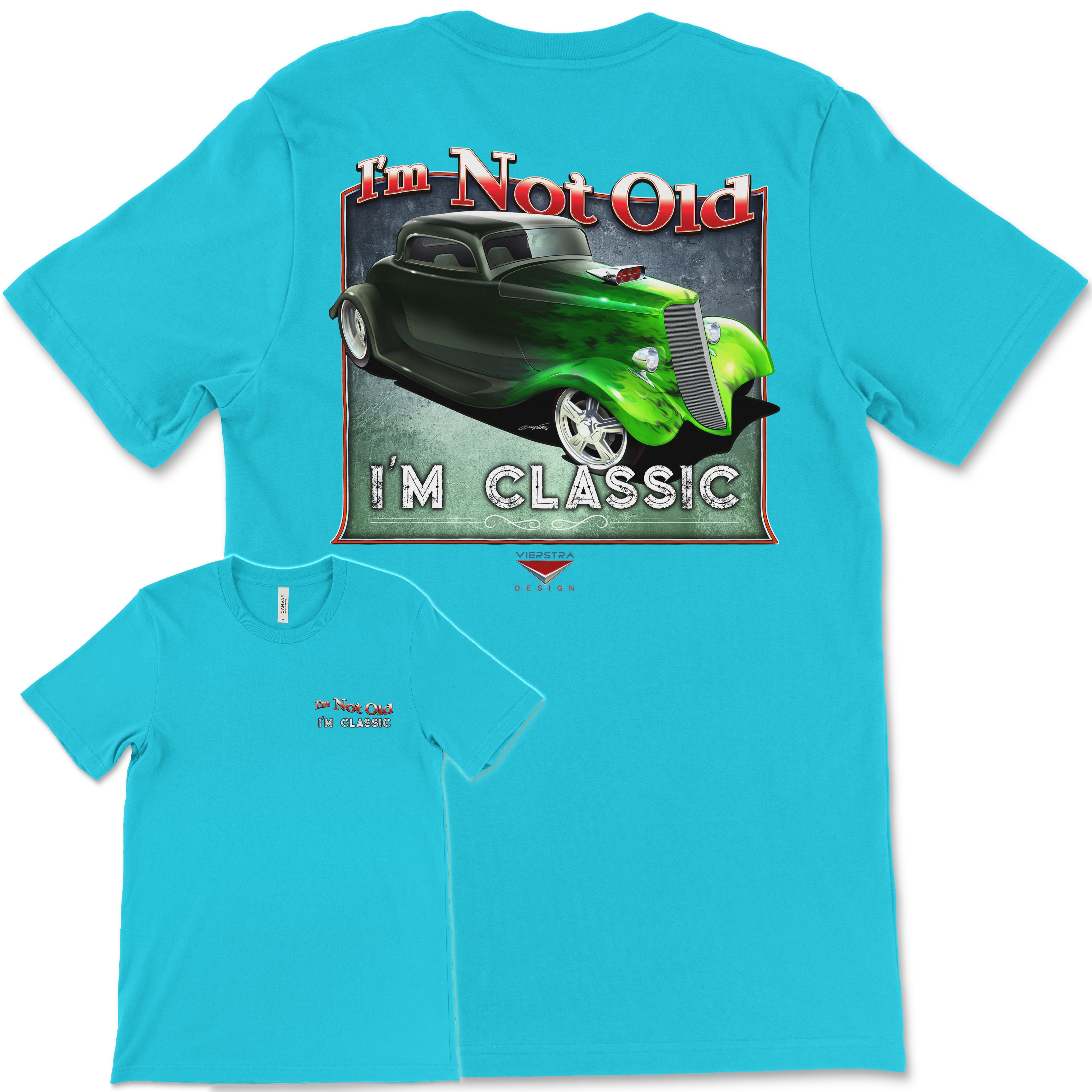 I'm Not Old, I'm Classic! '33 Ford Coupe Bella+Canvas Unisex Short-Sleeve T-Shirt (Back Design)