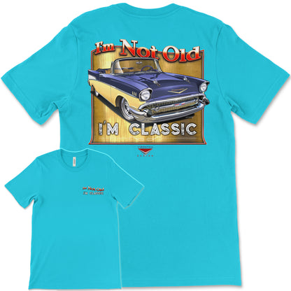 I'm Not Old, I'm Classic! '57 Chevy Bel Air Bella+Canvas Unisex Short-Sleeve T-Shirt (Back Design)