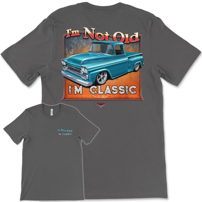 I'm Not Old, I'm Classic! '58 Chevy Truck Bella+Canvas Unisex Short-Sleeve T-Shirt (Back Design)