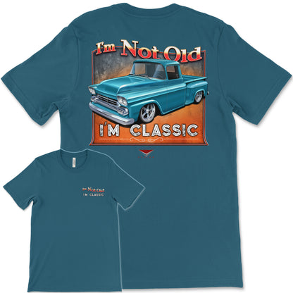 I'm Not Old, I'm Classic! '58 Chevy Truck Bella+Canvas Unisex Short-Sleeve T-Shirt (Back Design)