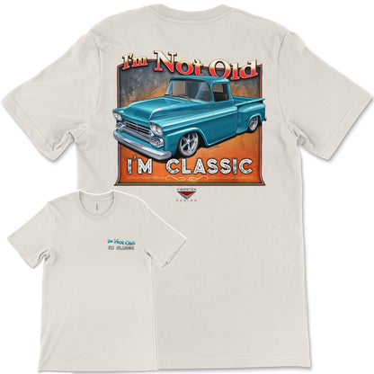 I'm Not Old, I'm Classic! '58 Chevy Truck Bella+Canvas Unisex Short-Sleeve T-Shirt (Back Design)