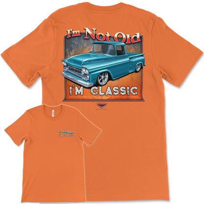 I'm Not Old, I'm Classic! '58 Chevy Truck Bella+Canvas Unisex Short-Sleeve T-Shirt (Back Design)