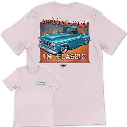 I'm Not Old, I'm Classic! '58 Chevy Truck Bella+Canvas Unisex Short-Sleeve T-Shirt (Back Design)