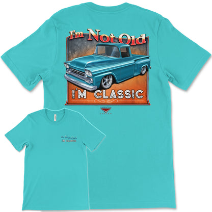 I'm Not Old, I'm Classic! '58 Chevy Truck Bella+Canvas Unisex Short-Sleeve T-Shirt (Back Design)