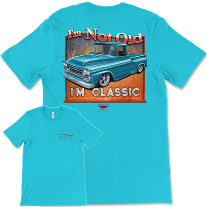 I'm Not Old, I'm Classic! '58 Chevy Truck Bella+Canvas Unisex Short-Sleeve T-Shirt (Back Design)