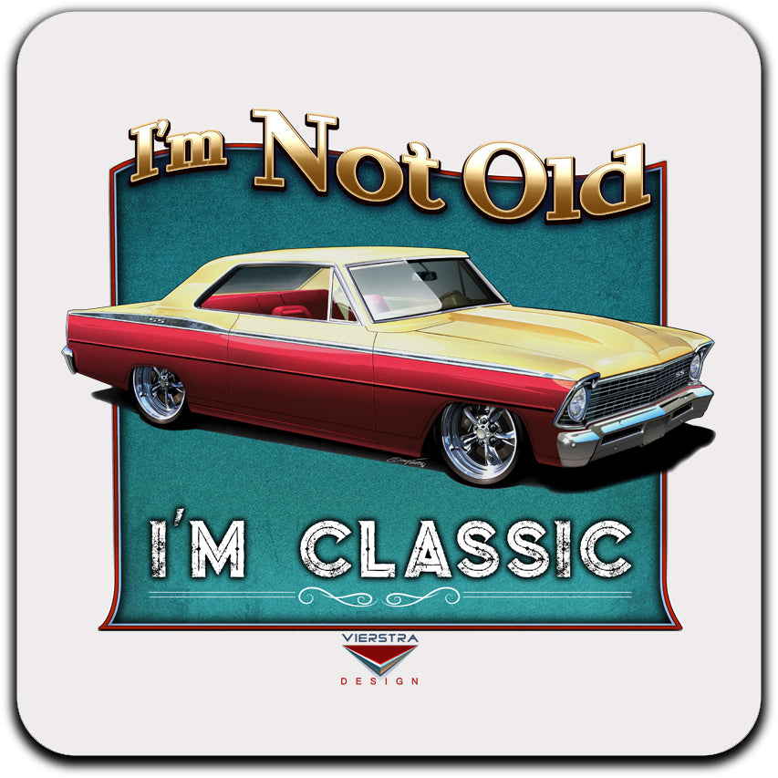 I’m Not Old, I’m Classic! ’67 Chevy Nova Drink Coaster