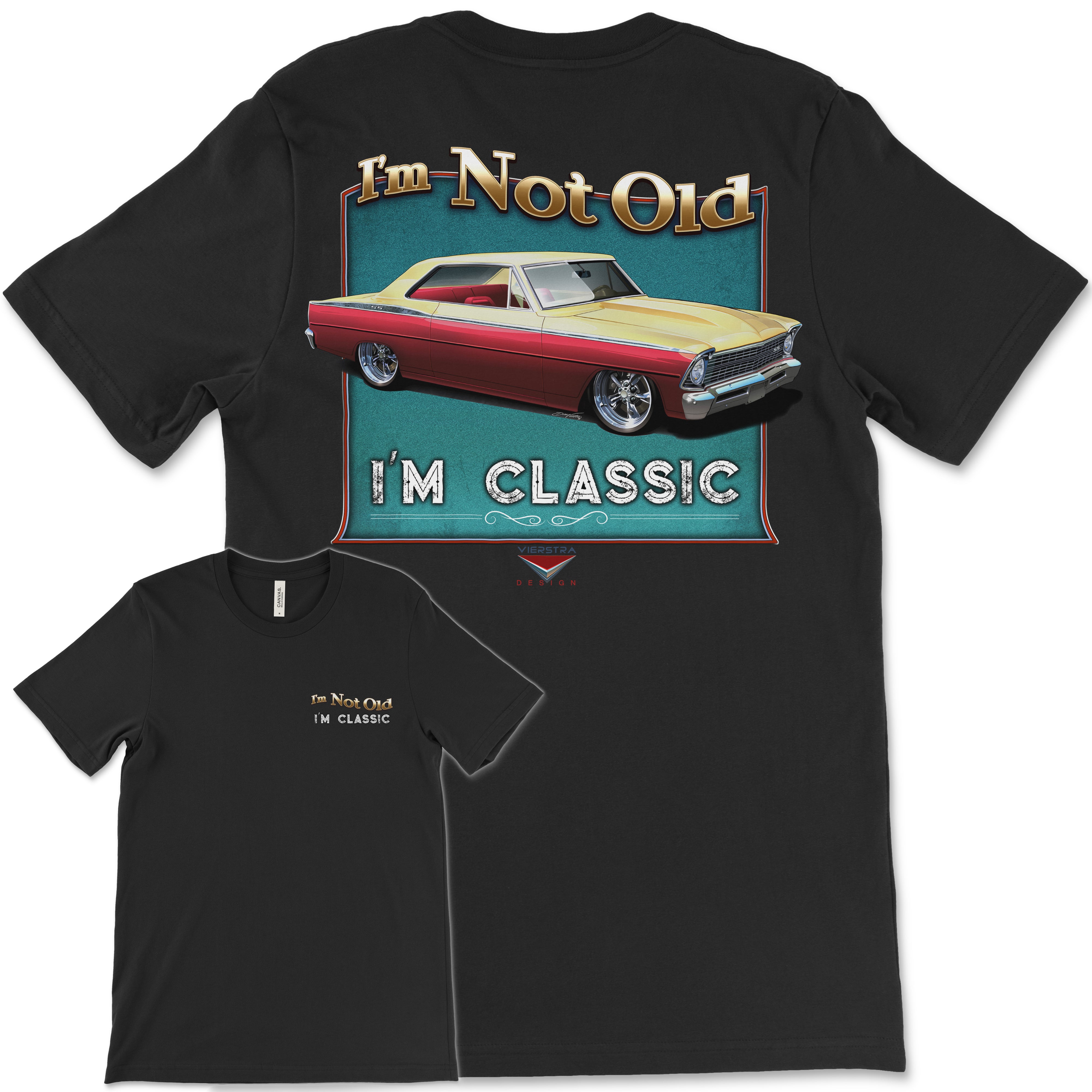 I'm Not Old, I'm Classic! '67 Chevy Nova Bella+Canvas Unisex Short-Sleeve T-Shirt (Back Design)