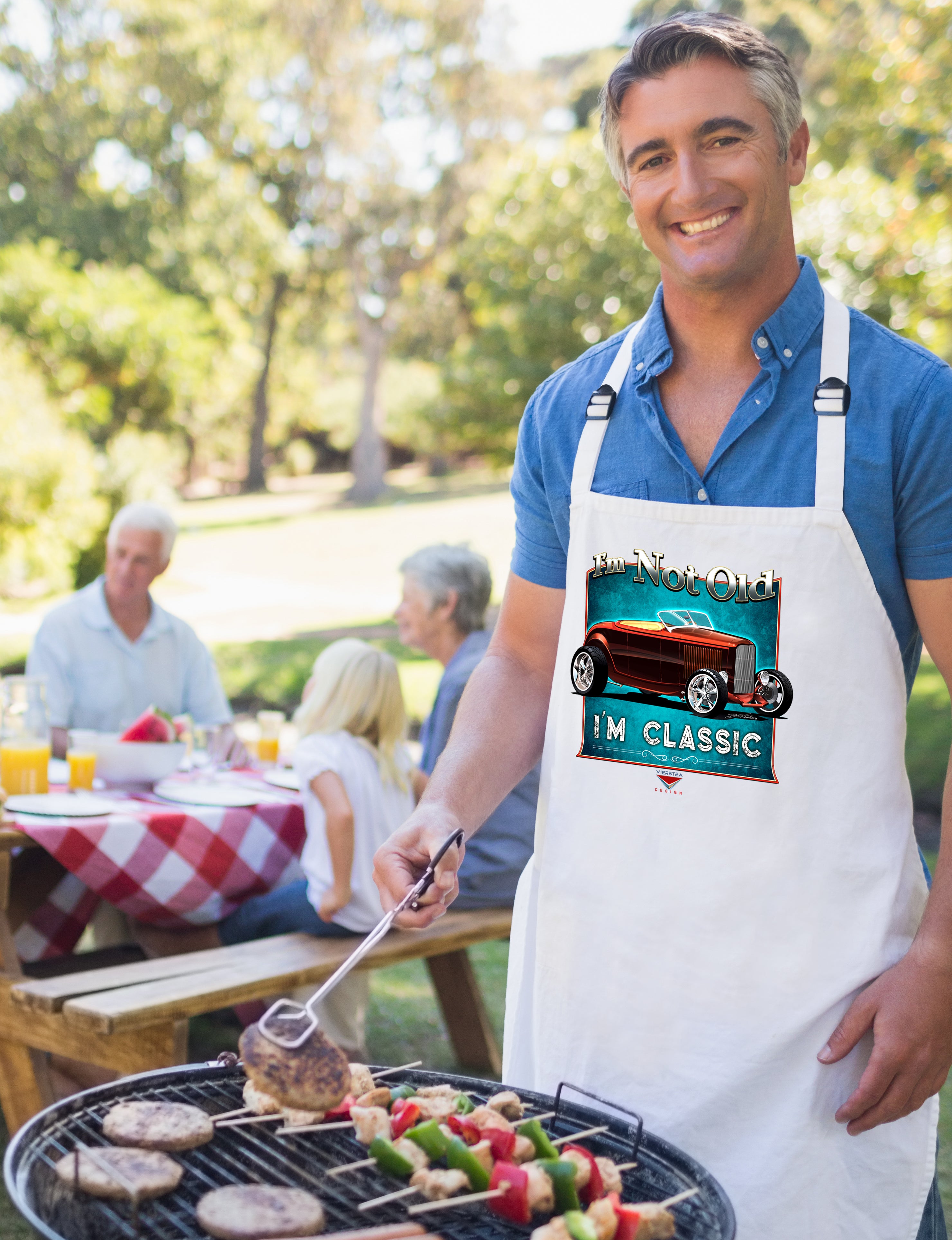 "I'm Not Old, I'm Classic" ’32 Ford Roadster Sustainable Unisex Cooking Bib Apron