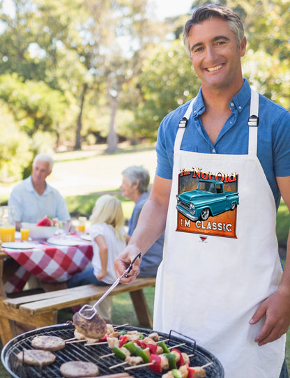 "I'm Not Old, I'm Classic" ’58 Chevy Truck Sustainable Unisex Cooking Bib Apron