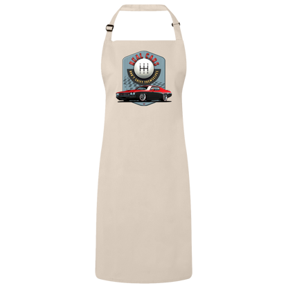 "Real Cars Don't Shift Themselves" ’73 Plymouth Roadrunner Sustainable Unisex Cooking Bib Apron