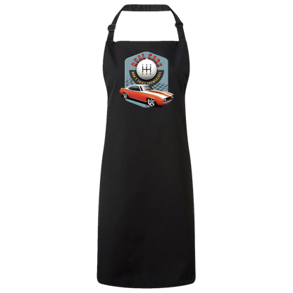 "Real Cars Don't Shift Themselves" ’69 Chevy Camaro Sustainable Unisex Cooking Bib Apron