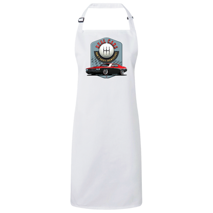 "Real Cars Don't Shift Themselves" ’73 Plymouth Roadrunner Sustainable Unisex Cooking Bib Apron