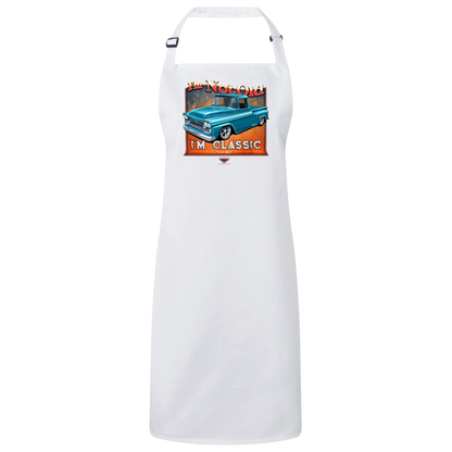 "I'm Not Old, I'm Classic" ’58 Chevy Truck Sustainable Unisex Cooking Bib Apron