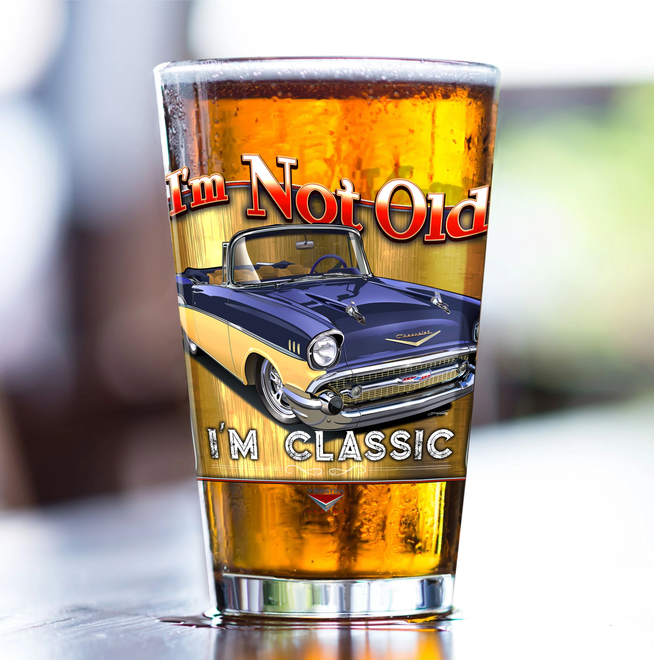 I’m Not Old, I’m Classic! ’57 Chevy Bel Air Mixing Glass, 16oz